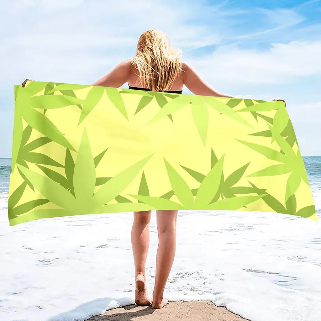 Bamboo Print Oversized Sand Free Beach Towel Women Summer Quick Dry Beach Towel Mens Microfiber Lightweight Travel Beach Towel