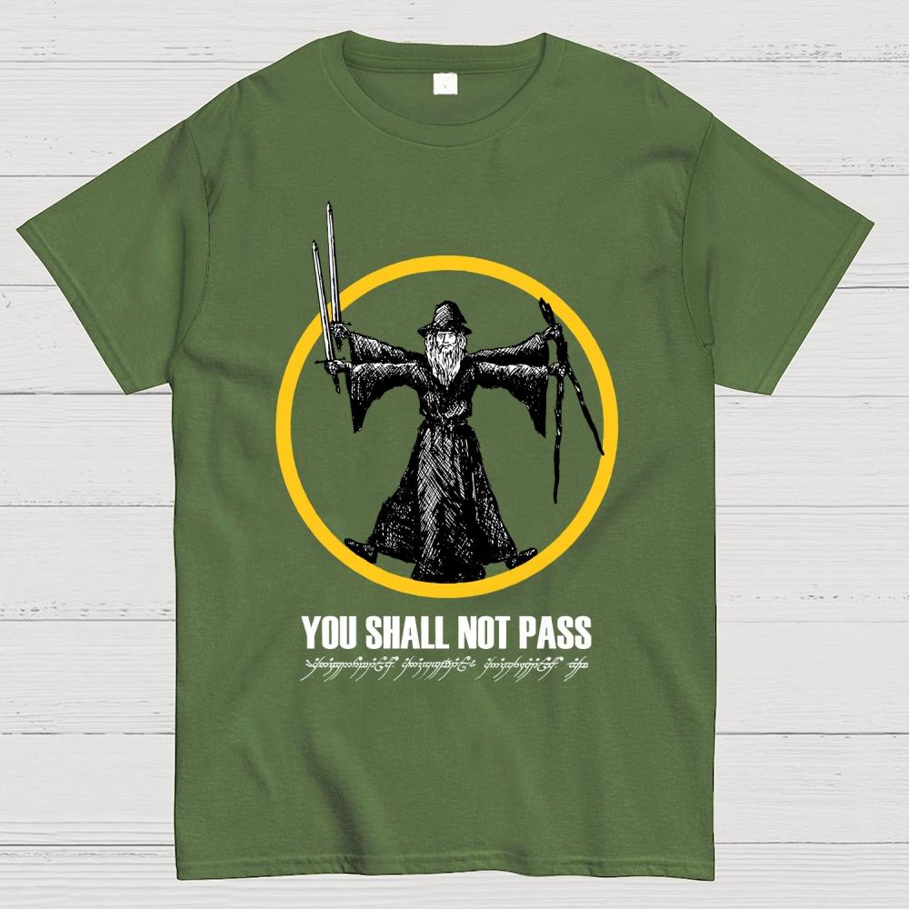 Vitruvian Gandalf- You Shall Not Pass Geek Cotton T-Shirt