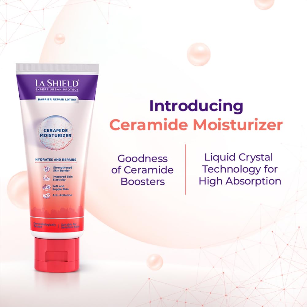 La Shield Ceramide Moisturizer 150ml Pack of 1 | Hydrating Barrier Repair Lotion for Sensitive Skin