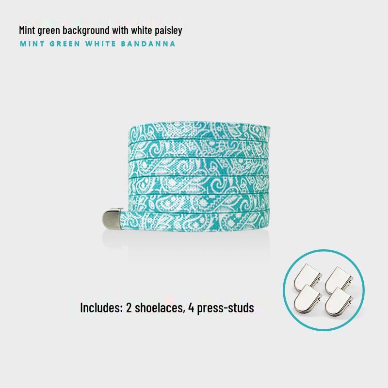 Paisley No-Tie Elastic Slip-On Flat Shoelaces (0.8CM)