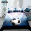 Soccer Duvet Cover Set Football Design Old Plaster Wall Destruction Punching Bedding Teens Queen Polyester Quilt