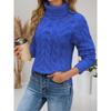 Women's High Collar Sweater - Soft Elastic Pullover, Essential Solid Color Top for Autumn and Winter, Hand Washed, Comfortable and Fitted