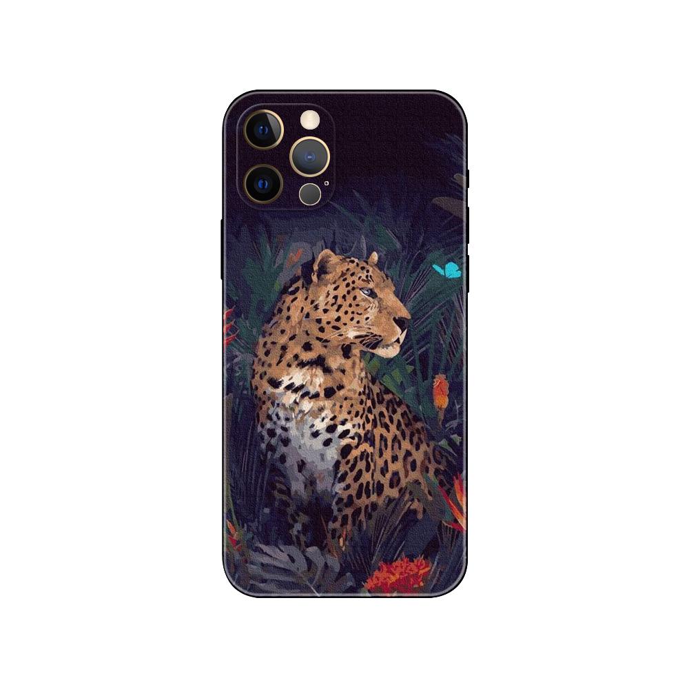Tiger Leopard Print Panther Phone Case for Iphone 5s 2020se 6 6s 7 8 Plus X 10 XR XS 11 12 13 Mini Pro MAX Black Tpu Back Cover