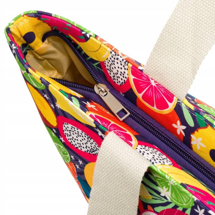 Large Women's Shopper Bag with a Fruit Motif
