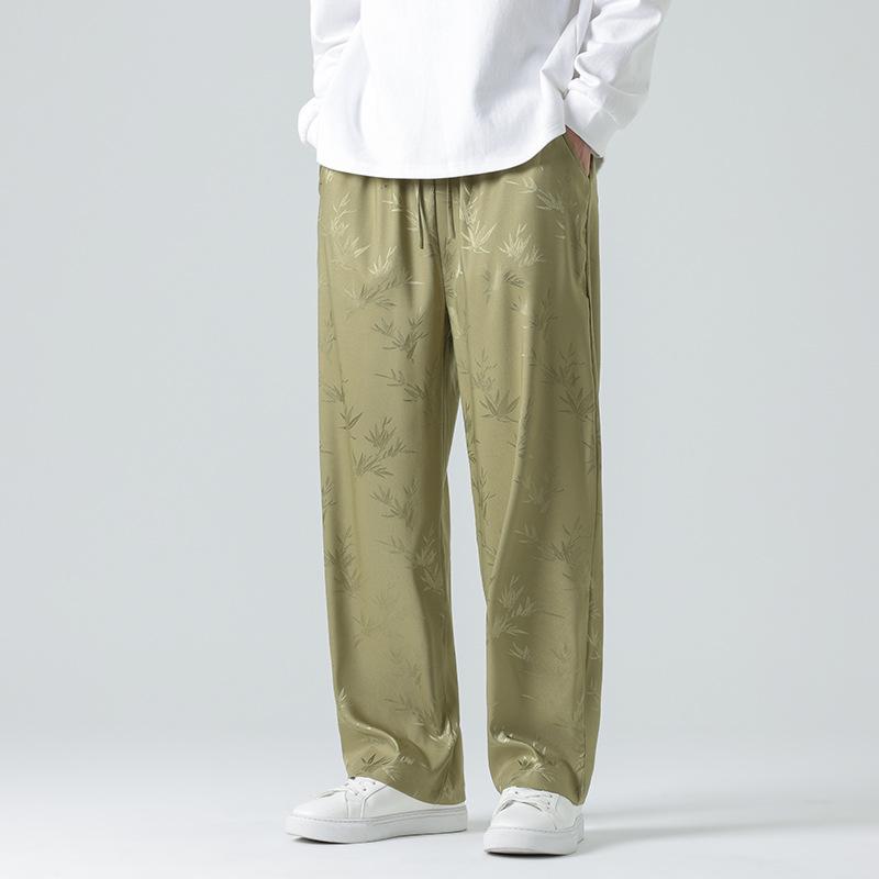 

Осень Новые Китайские Прямые Вертикальные Повседневные Брюки Китайский Стиль Свободные Широкие Брюки Мужские Спортивные Штаны 5XL