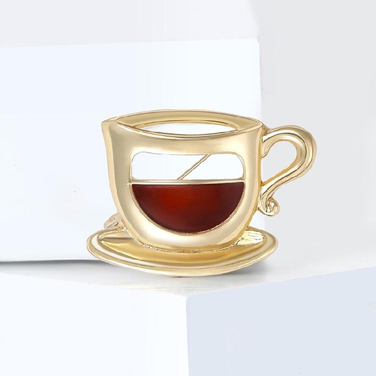 Decorative Openwork Designs Cafe Cup Brooch Versatile Gift for Friend Family Statement Clothing Accessories Accessory