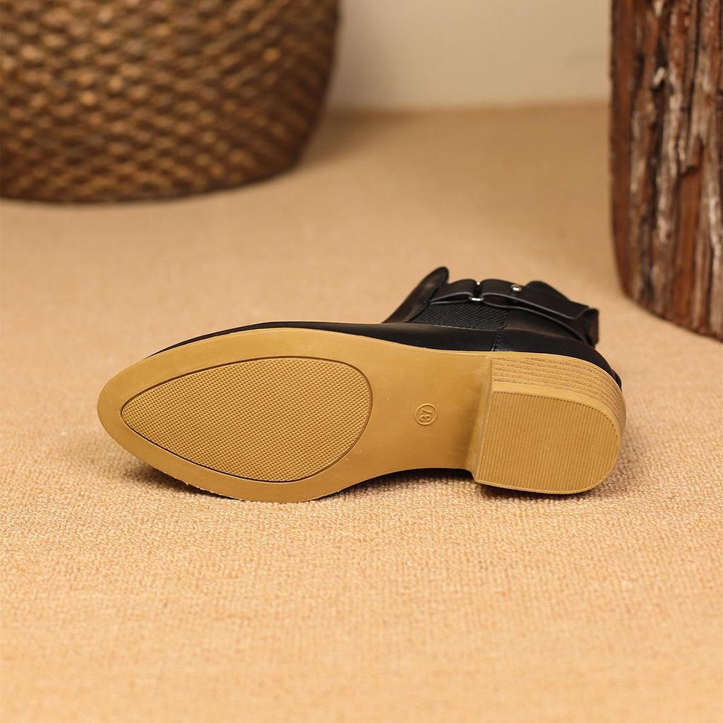 Damen Übergröße PU Kurze Chelsea Boots Lässige Kurzer Schaft Spitz Martin Stiefel Schuhe 36-43