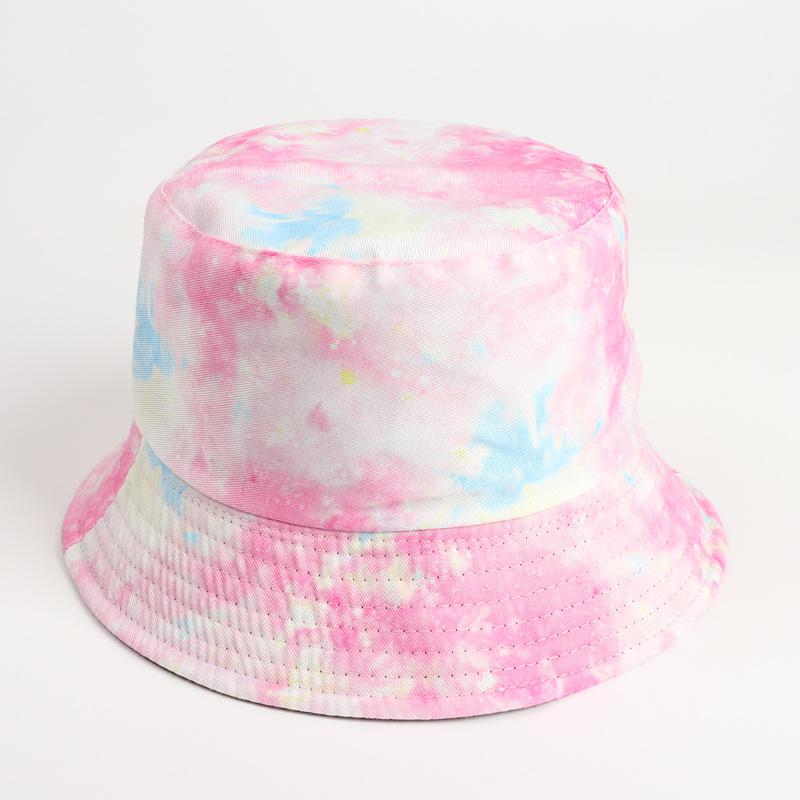 Gorro de pescador con efecto tie dye en color rosa vibrante: gorro de pescador reversible, liviano y protector solar para mujer: regalo perfecto para el Año Nuevo chino y el día de San Valentín