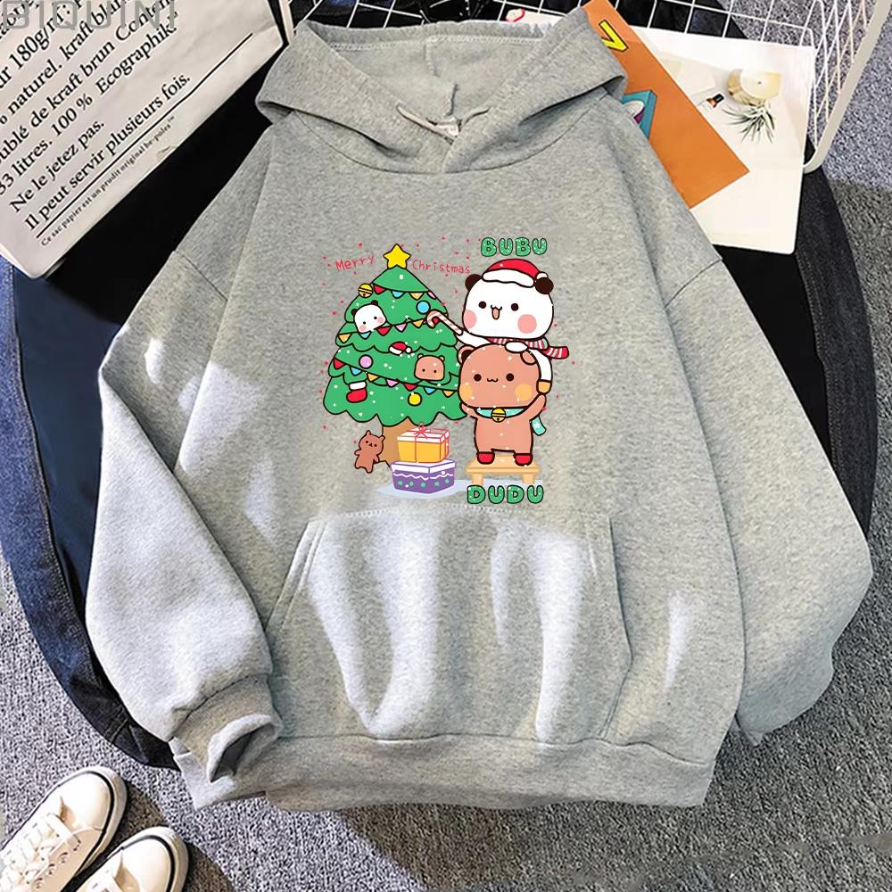 Harajuku Bubu Dudu Cute Cartoon Printed Hoodie Couple Women Men Sweatshirt Hip Hop Long Sleeves Fleece Loose Hooded Streetwear