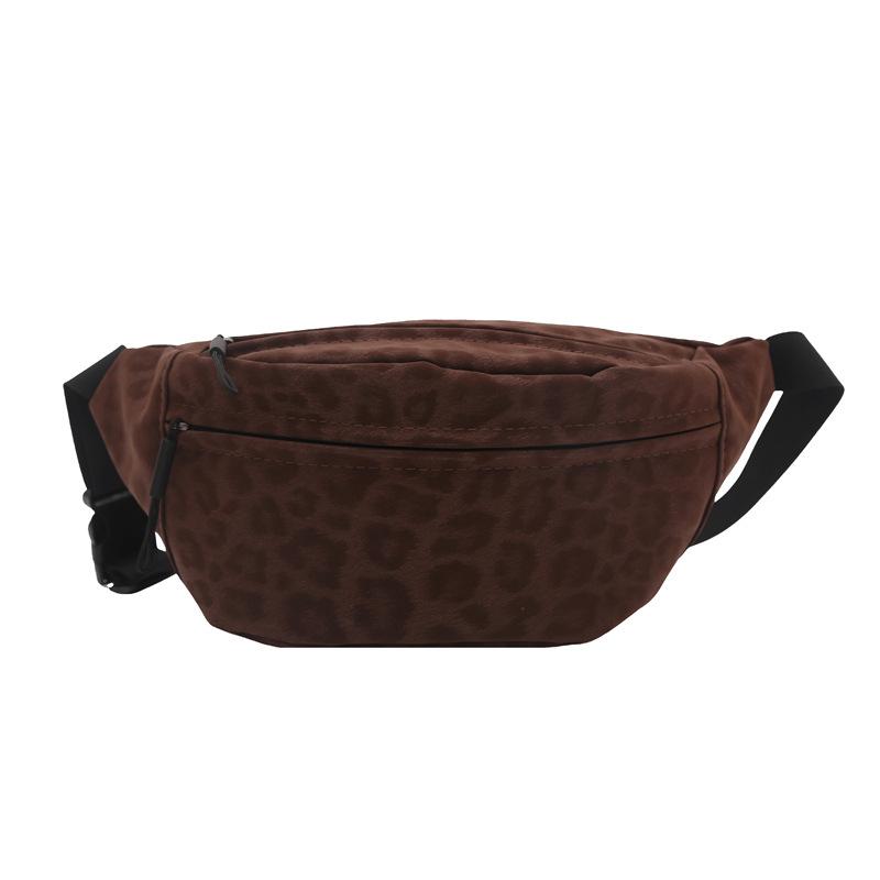 

Printed leopard print women s breast bag shoulder bag fashion light luxury messenger bag going out leisure bag коричневий
