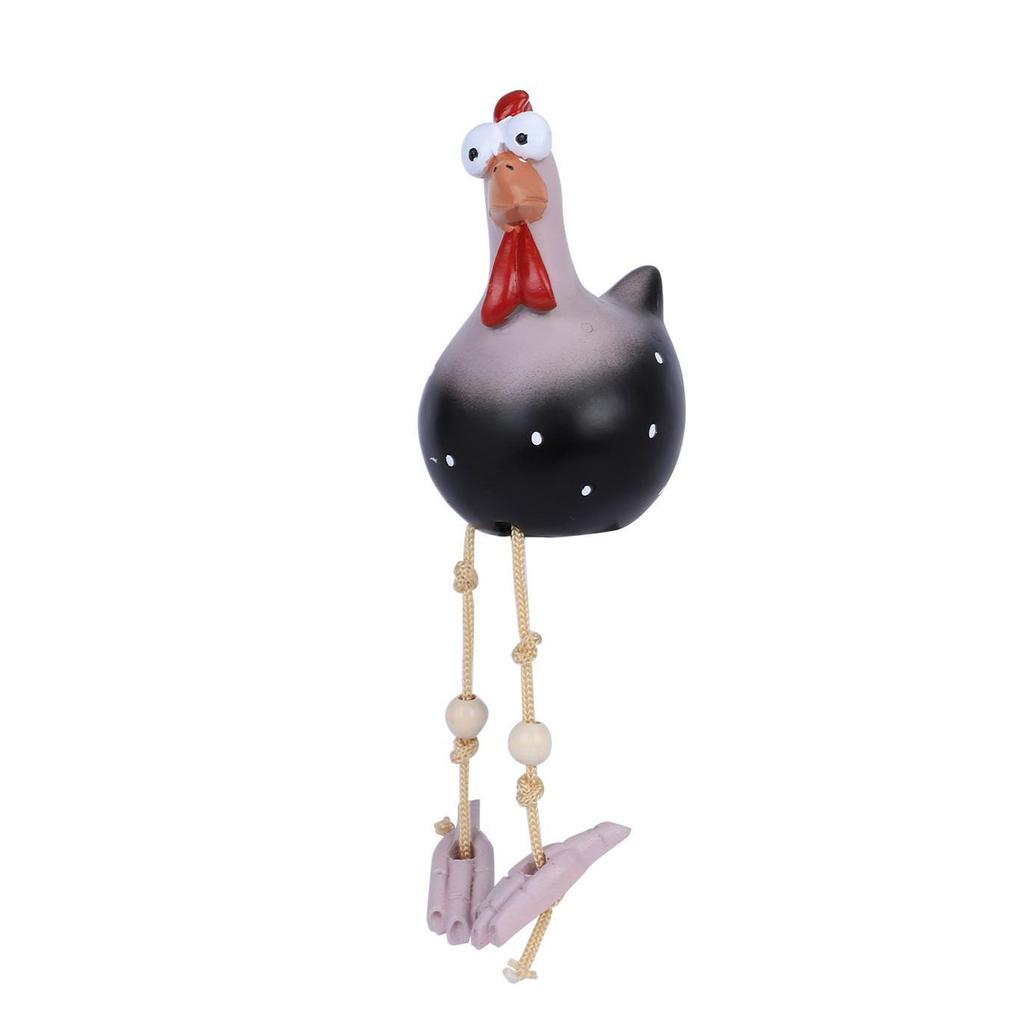 Big-eyed Hanging-leg Hen Garden Ornament - Cute Chicken Figurine for Outdoor Decoration