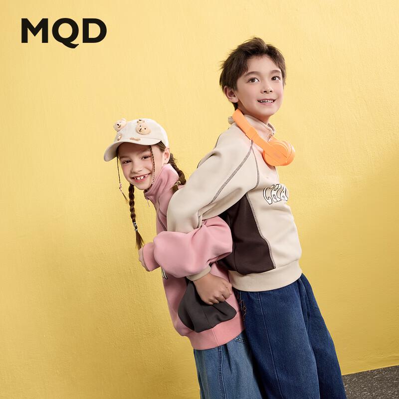 

MQD Kids College Style Half-Placket Letter Sweatshirt 150cm