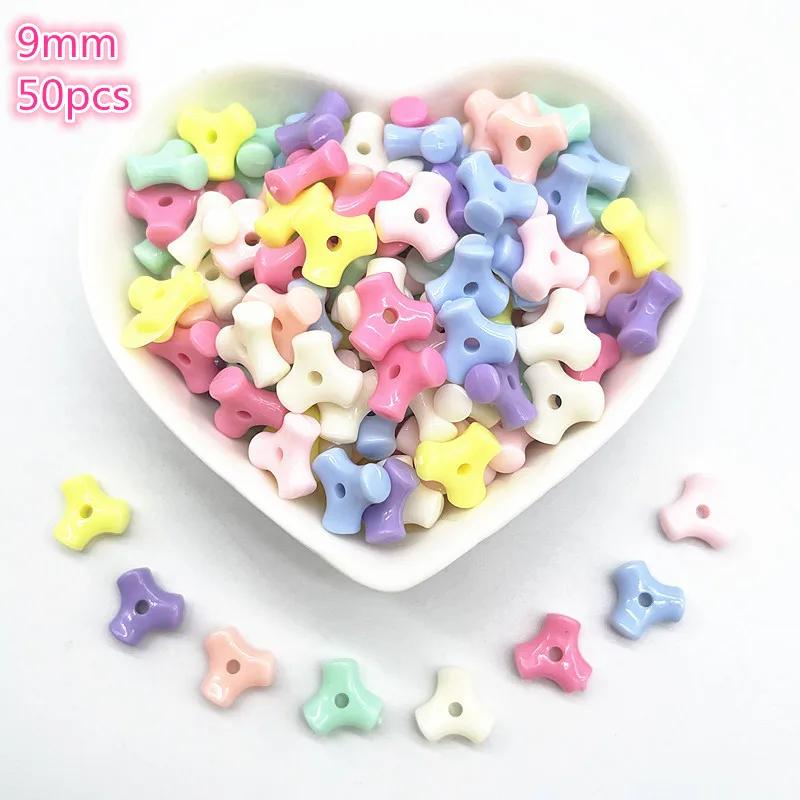All Kinds of Shape Colourful Acrylic Loose Spacer Beads for Jewelry Making DIY Beaded Material Early Education Accessories