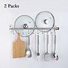Wall-Mounted Movable Hooks Hanger Stainless Steel Kitchen Rail Towel Utensil Hanging Rack