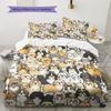 Biancheria da letto con motivo cucciolo cartone animato, Set piumino Copripiumino Federa Regalo di compleanno per la casa (1 * copripiumino + 2 * federa, senza nucleo)