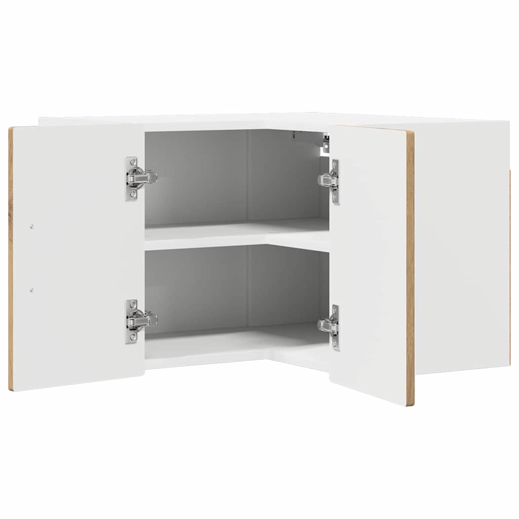Wall Mounted Corner Cabinet PORTO Artisan Oak 57 X 57 X 40 Cm
