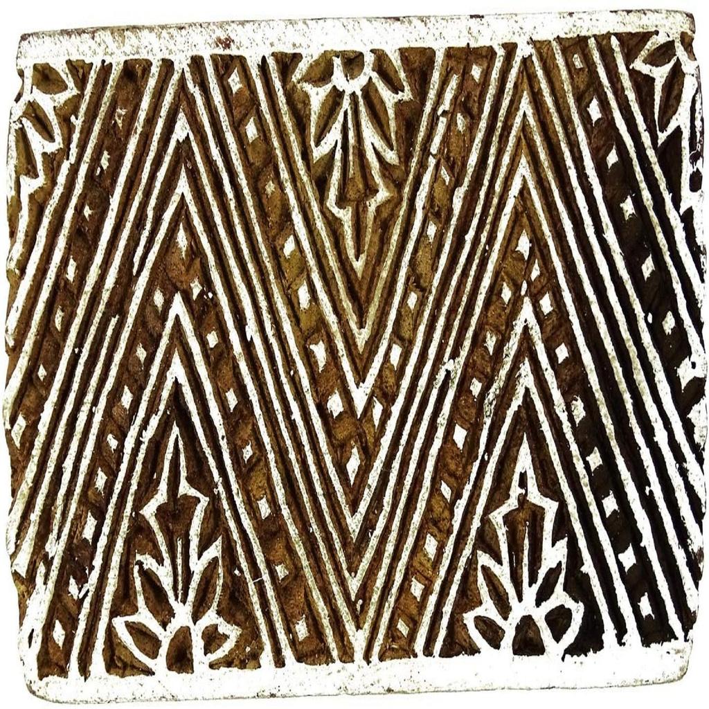Decorative Block Indian Wooden Textile Stamps Wood Printing Block Floral