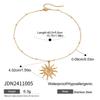 Youthway Versatile Chic Gold Plated Stainless Steel Hollow Sun Pendant Necklace For Women Waterproof Jewelry New Arrival Gift
