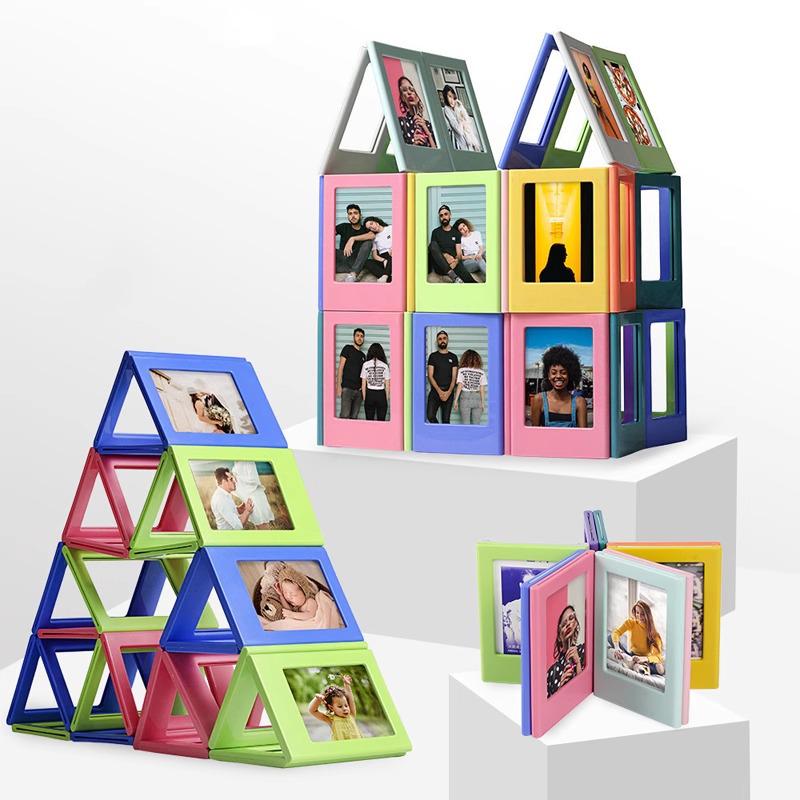 Instax Magnetic 3-inch Photo Frame & Decorative Refrigerator Pegboard Sticker Set
