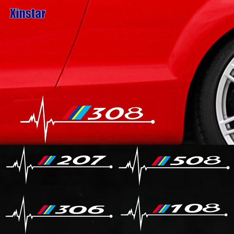 2X Car Body Sticker For Peugeot 2008 3008 208 308 106 107 108 206 207 208 306 307 508