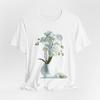 White Orchid Bouquet Tee | Floral Vase Shirt
