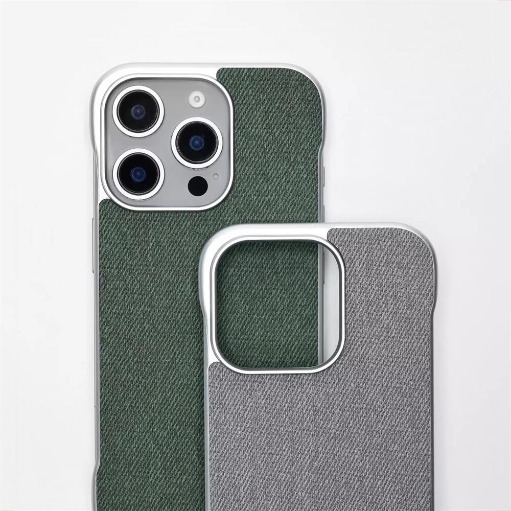 Ultra Thin Light Frameless Cloth Texture Slim Case For iPhone 17 Air 16 Pro Max 15 14 For Magsafe Magnetic Wireless charge Cover