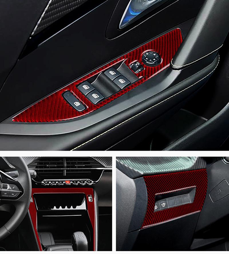 Peugeot 208 Interior Real Carbon Fiber Epoxy Resin Modification Kit Sticker