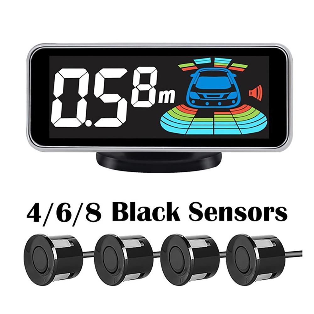 4 Pcs/6 Pcs/8 Pcs Probes Rear Reversing Radars System Parking Sensor Kit LCD Display Car Distance Detection Sound Warning Buzze