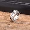 Chunky Woven Rings for Men Boys,Classic Thick Braided Metal Band Ring,Adjustable Anniversary Birthday Jewelry Gift