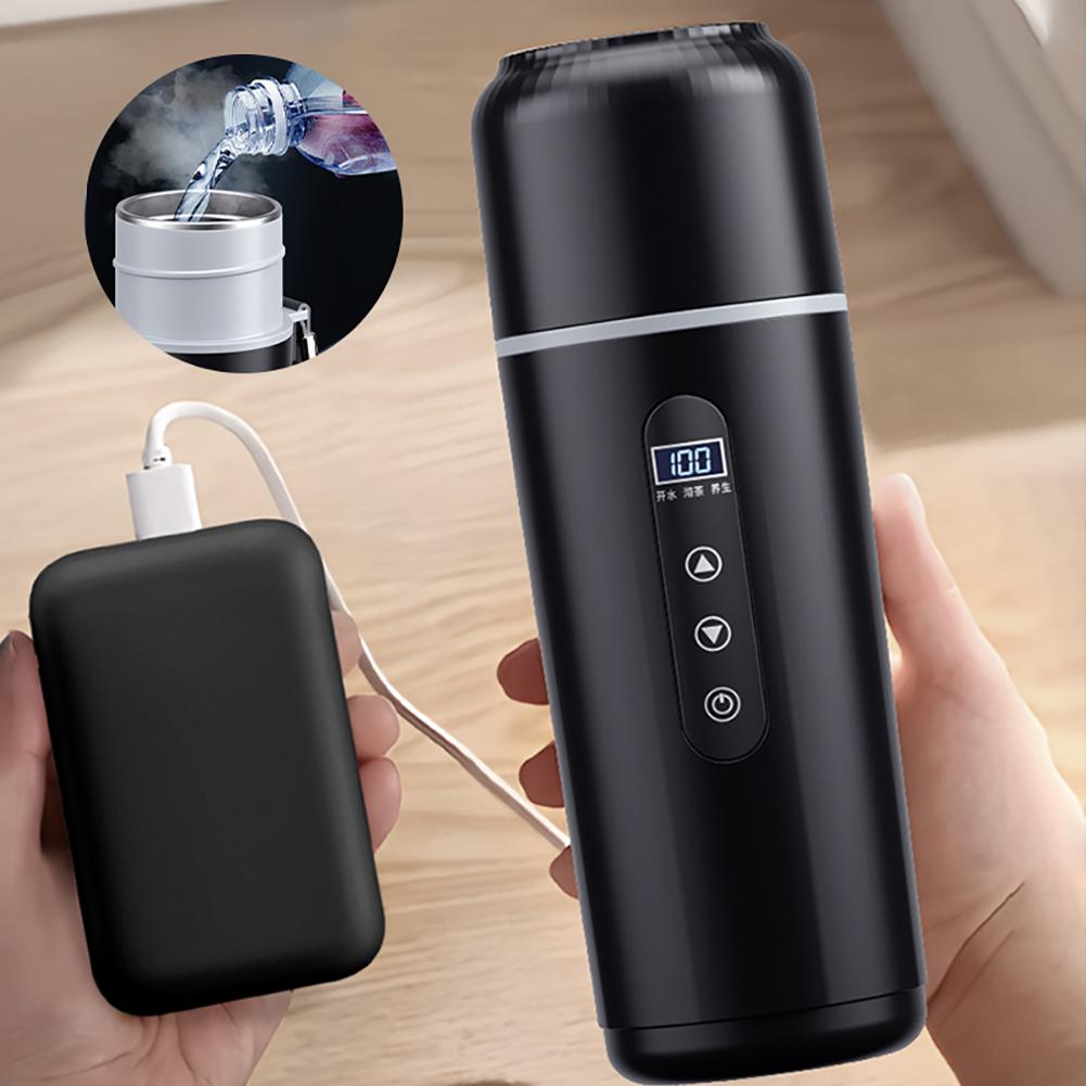 500mL Stainless Steel Insulated Boiling Cup for Car Universal 12V/24V USB Portable with Intelligent Digital Display