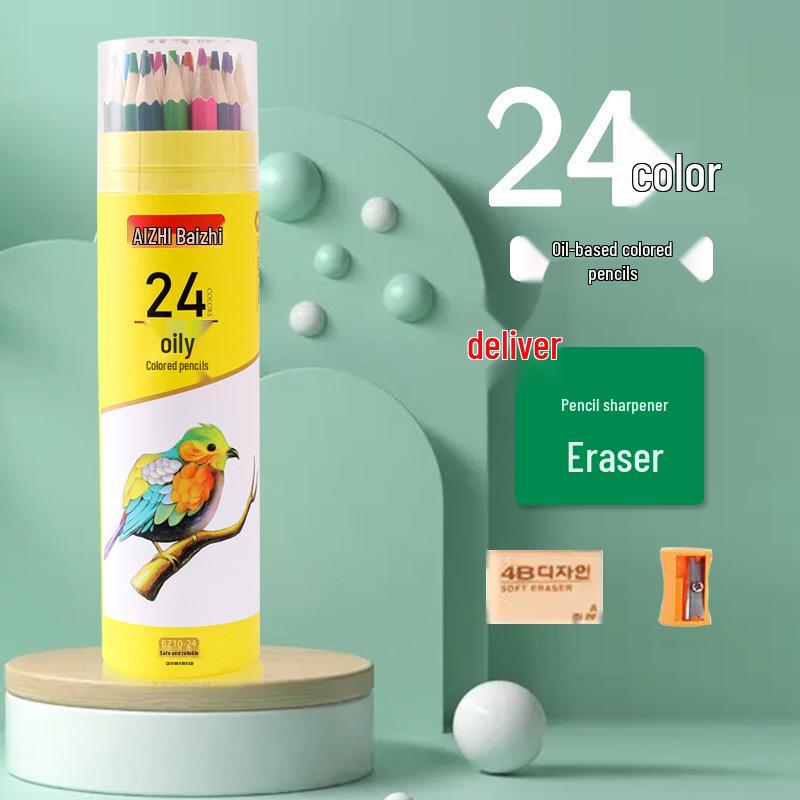 Sześciokątne Kredki Kolorowe Rozpuszczalne w Wodzie na Bazie Oleju - 12, 24, 36, 48, 72 Kolory - Zestaw do Rysowania dla Studenta