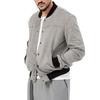 Men S Stand Collar Button Closure Casual American Style Jacket