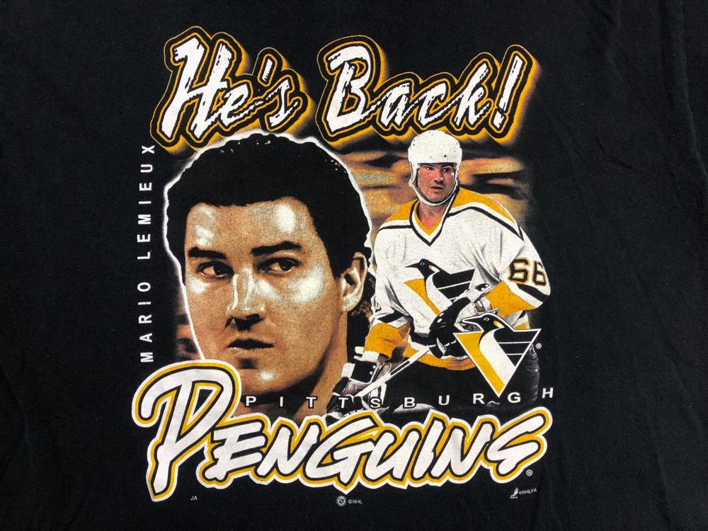 Vintage Pittsburgh Penguins Mario Lemieux Hockey T-shirt VN2354 Unisex T-Shirt XXL