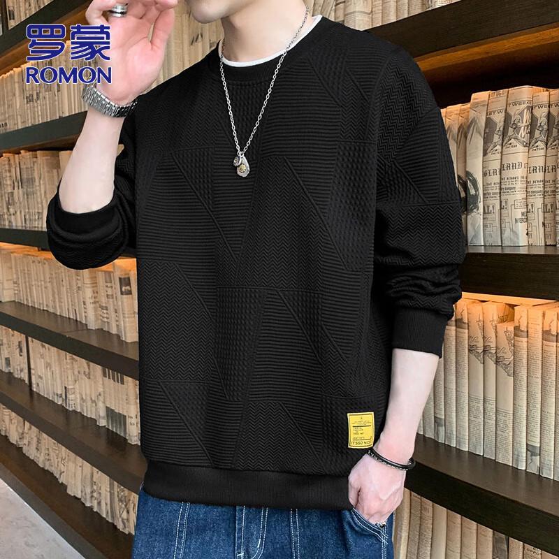 ROMON Men's Fleece-Lined Casual Sweatshirt