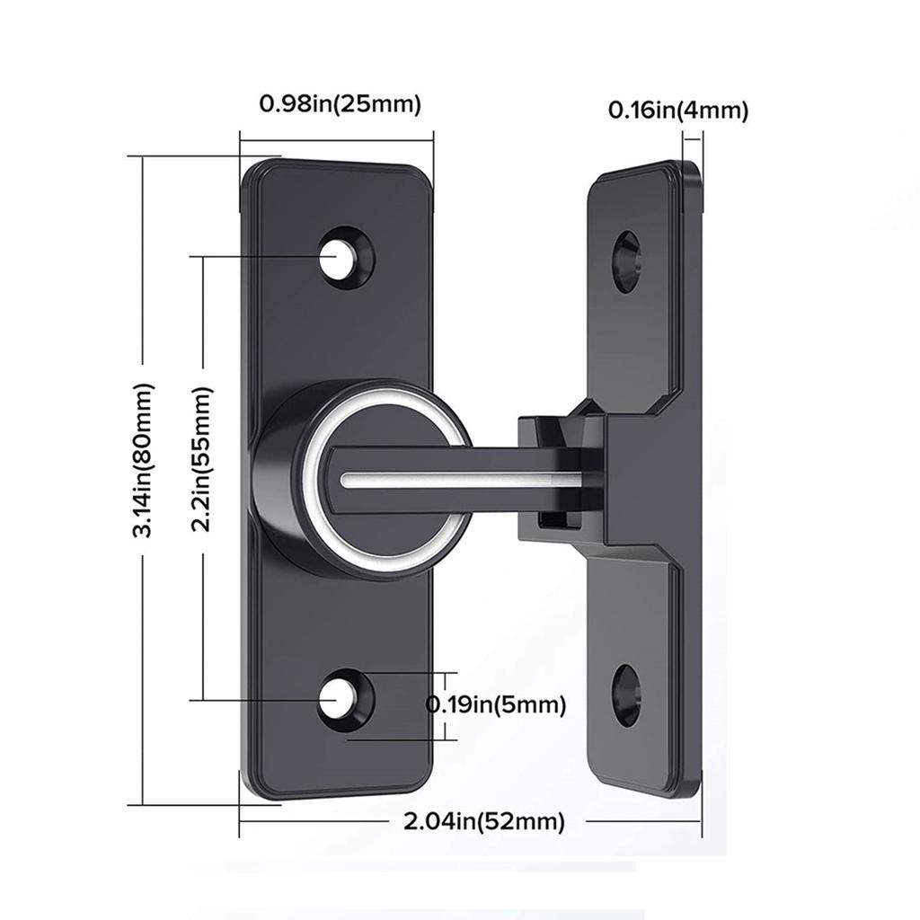 A84E-Barn Door Lock Hardware, 90 Degree Heavy Duty Gate Latches Flip Latch Safety Door Bolt Latch Lock 2 Pack