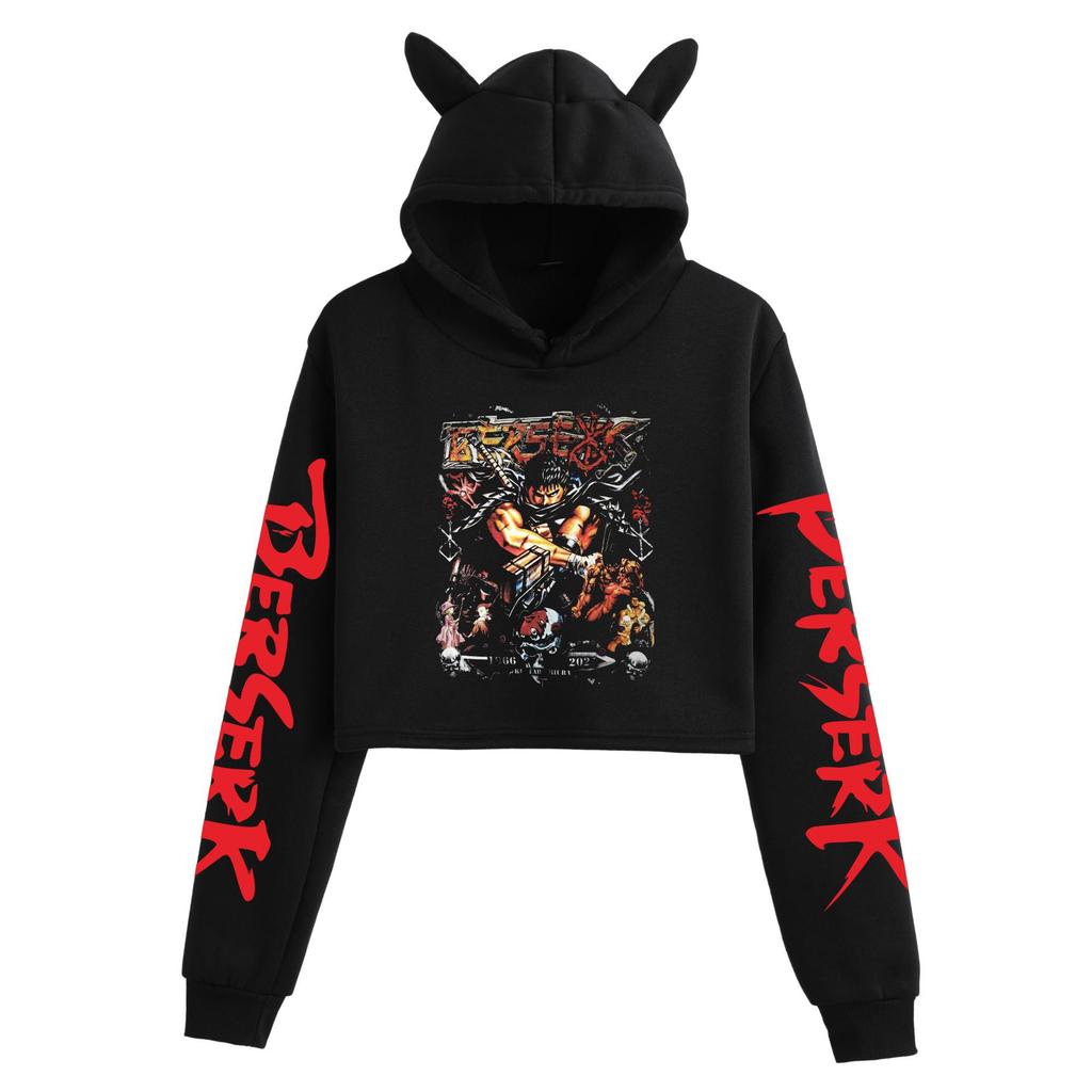 Berserk Wind Legend Printed Cat Ear Women's Hoodie, Autumn/Winter
