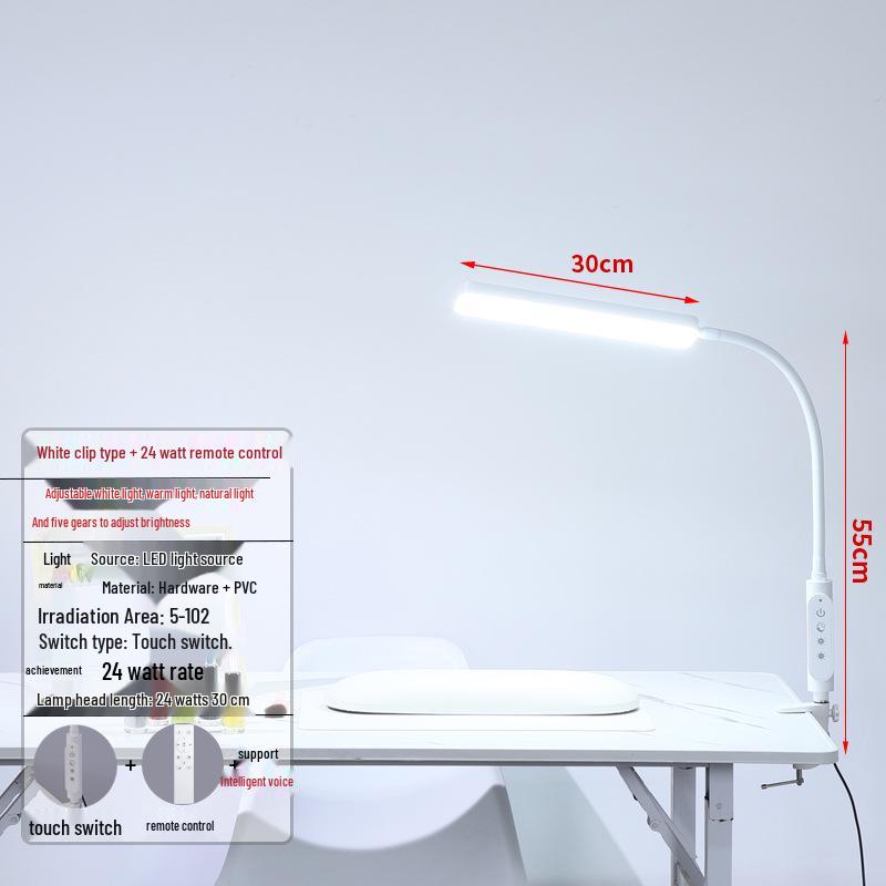 Ultra-Bright LED Desk Lamp: Clip-On Light for Nail, Beauty, Embroidery, & Eyelash Work.