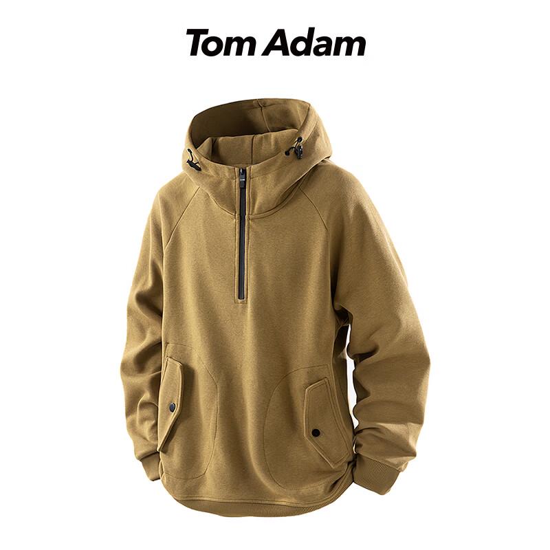 

TOM ADAM Men s Heavyweight Half-Zip Workwear Hoodie M
