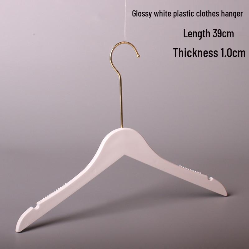 White Plastic Women's Clothing Hanger with Pant Clips for Live Streaming and Household Use
