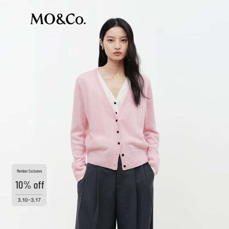 MO&Co. Women's V-Neck Knit Cardigan