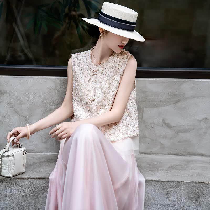 Lancer Elegant Mulberry Silk Embroidered Vest