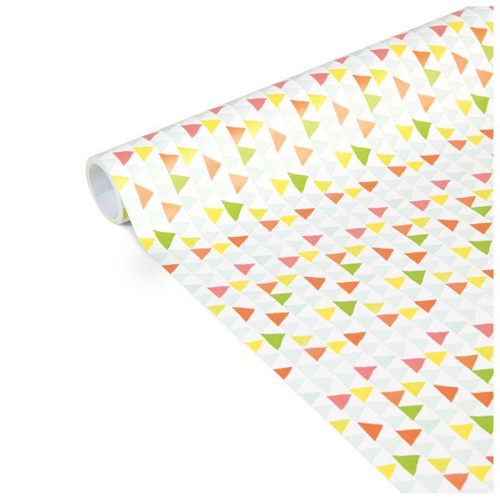 Geschenkpapier - Clairefontaine - Kleine Rollen - Mehrfarbige Dreiecksmuster - 5m x 35cm - 80g