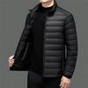 Autumn Winter Lightweight Down Jacket Men Stand Collar Smart Casual White Duck Down Coat Male Solid Warm Fashion Outwear Jackets