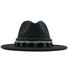 eBay Hot Sale Woolen Jazz Top Hat Ladies Minority Style Retro Flat-brimmed Big Eaves Hat