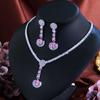 Luxury Bridal Banquet Necklace Earrings Ring Set Super Shiny Zircon Earrings Pendant Temperament Earrings