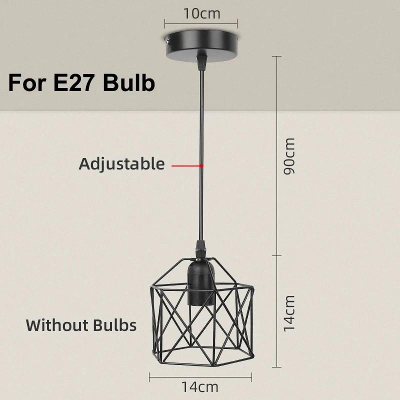 

Металлическая люстра, светодиодная потолочная подвесная лампа с цоколем E14, регулируемый угол наклона, внутреннее освещение для домашнего декора, потолочный светильник с железной рамой NO Light Bulb