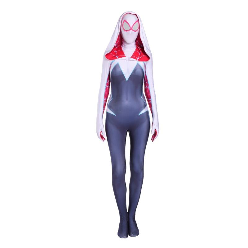 Women's Classic Spider-Man Zentai Cosplay Costume – Form-Fitting Full-Body Jumpsuit with Mask, Halloween & Stage Performance less