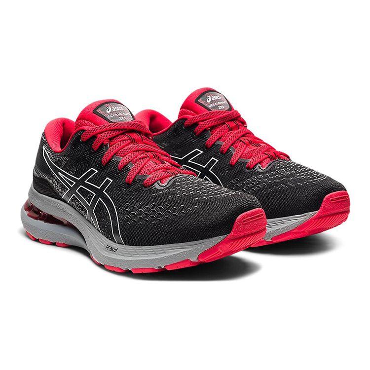 Asics Gel Kayano 28 GS Black Electric Red Kids Sneakers White 1014A210-002
