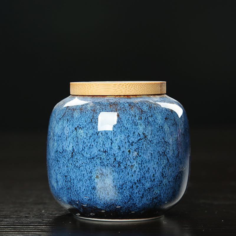 Ceramic Jar Tea Storage Box with Wooden Home Moisture-proof Sealed Candy Jar Storage Bottle Storage Organizer Sealed Tank New