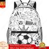 Soccer Backpack 16 Inch Football School Backpacks 3D Print Lightweight Ball Bookbag Casual Sport Daypack Travel Bag